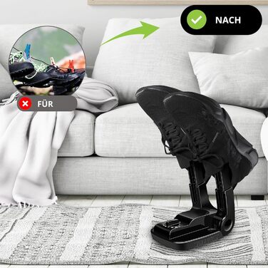 Сушарка для взуття Vonia з таймером - освіжувач взуття - усуває неприємний запах - чорна (стандартна)