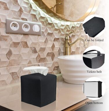 Набір аксесуарів для ванної кімнати, 10 предметів: сміттєвий бак, тримач для зубних щіток, мильниця, дозатор мила, тримач для унітазного йоржика, контейнер для ватних паличок, кришка для серветок (чорний)