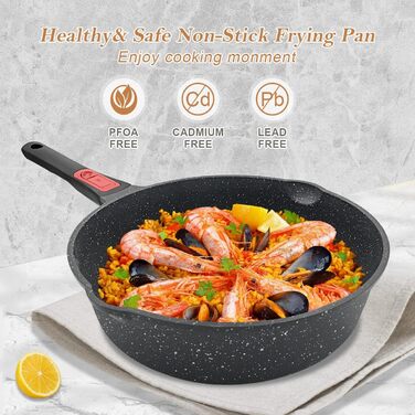 Сковорода з кришкою 28 см, антипригарне покриття, знімна ручка, підходить для всіх типів плит