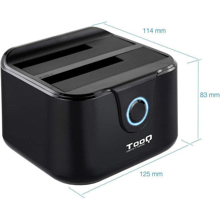 Док-станція TooQ TQDS-802B з двома SATA роз'ємами для 2.5/3.5
