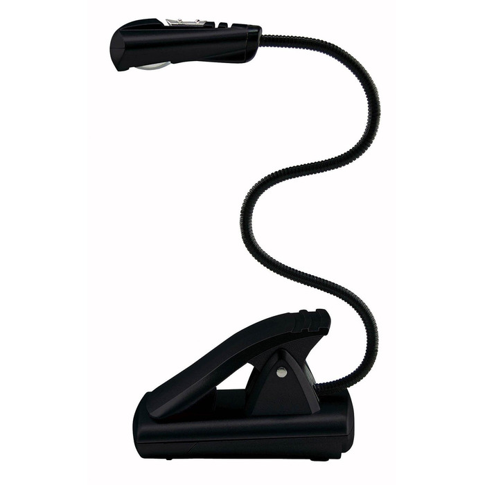 Лампа для читання та нот LED Wedo 2541054 на батарейках, чорна