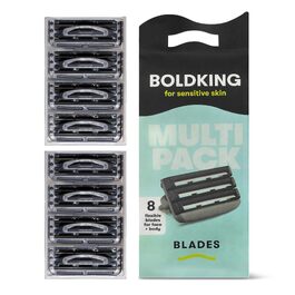 Смінні леза для гоління Boldking Sensitiv, 8 шт. — набір лез для чоловіків з чутливою шкірою, сірі