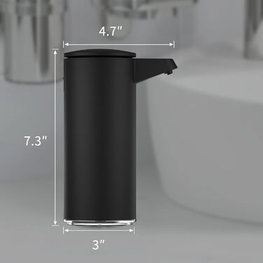 AIKE Automatic Soap Dispenser Stainless Steel with Sensor Infrared, 280ml Touchless Automatic Soap Dispenser USB Rechargeable