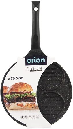 Сковорода для яєчні та млинців Orion Group 27 см, 4 секції, антипригарна, для газу й індукції, багатофункціональна (Burgerpfanne)
