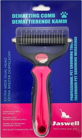 Щітка для видалення підшерстка для собак та котів середньої та довгої шерсті. Щітка проти ковтунів та підшерстка, блакитна (рожева)