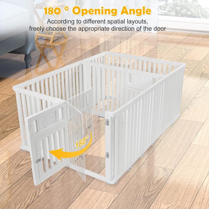 Клітка-вигул для цуценят та собак CEIEVER, 186x126x75 см, біла