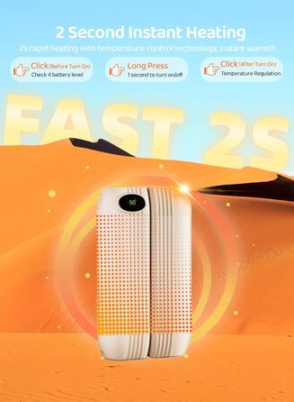 Електричні грілки для рук 2 шт., 2500 mAh, портативні, для рукавичок, 3 режими, USB, для активного відпочинку, кемпінгу, чоловікам та жінкам (персиковий)