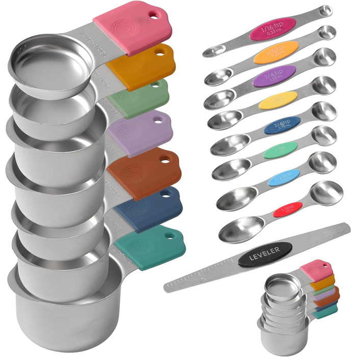 Measuring cup and spoon (colorful)