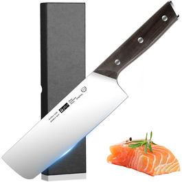 Японський ніж Kiritsuke від Plys: професійний кухонний ніж з нержавіючої сталі з дерев'яною ручкою