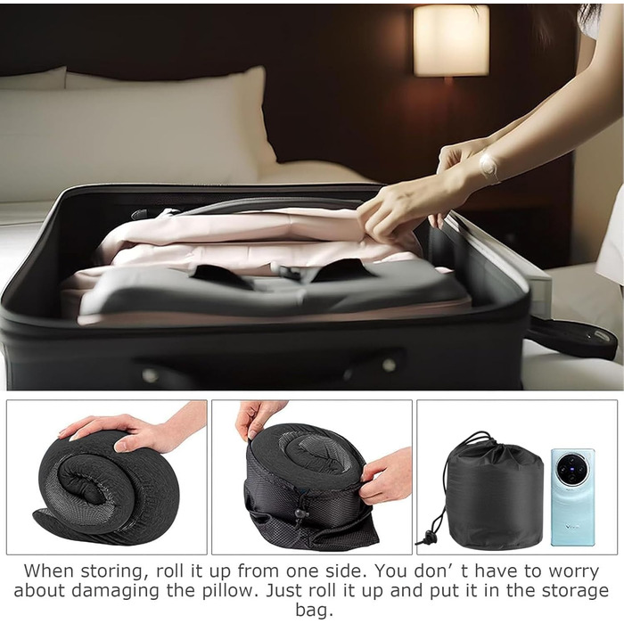 Подушка для подорожей з піни Memory Foam, набір (маска для сну, беруші), U-подібна подушка для шиї в літак, авто, офіс (Рожево-Чорний)