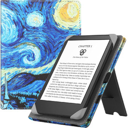 Чохол для eReader 6 дюймів: Kindle, Kobo, Tolino, Pocketbook, Sony. Чохол-підставка з петлею. Зіркове небо