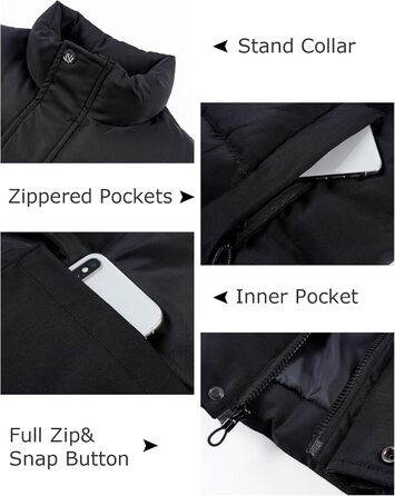 Чоловічий жилет Flygo з пухозаповнювачем, теплий, без рукавів, чорний (XL)