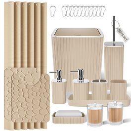 розмір: набір для ванної кімнати + штора для душу + килимки для ванної