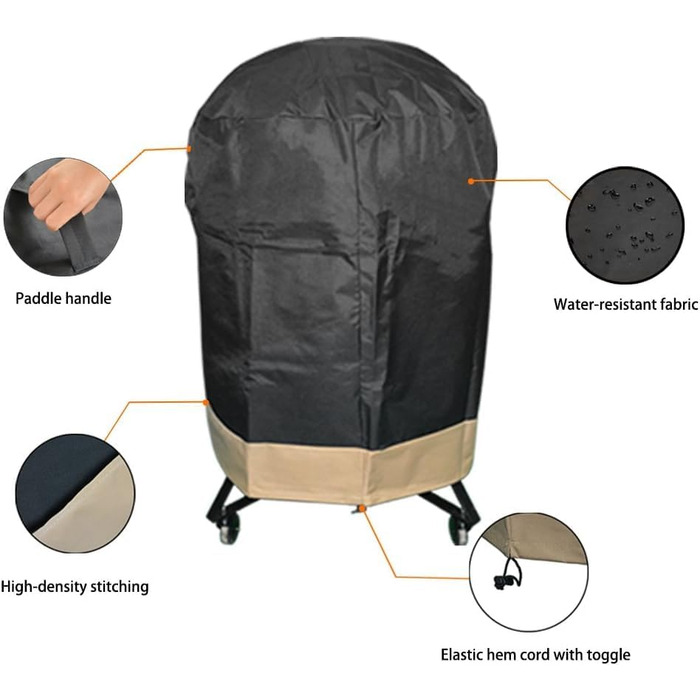 Чохол для гриля Kamado Onlyfire, сумісний з Big Green Egg Large, Kamado Joe Classic, Stand Alone, Grill Dome Large, Pit Boss K22, Louisiana K22