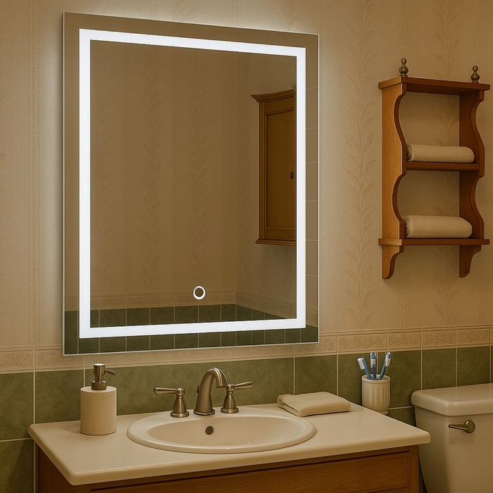 Дзеркало у ванну кімнату Luna 60 x 80 см з LED-підсвіткою та сенсорним вимикачем