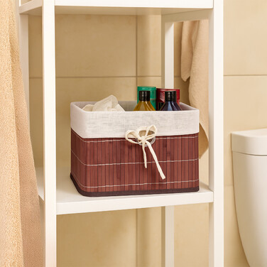 Relaxdays Bamboo Storage Basket Set