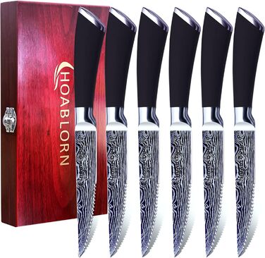 Набір кухонних ножів Hoablorn з бруском 15 предметів. Брусок з акації, міцний магнітний тримач. Ідеальний подарунок на новосілля та весілля (сріблястий)