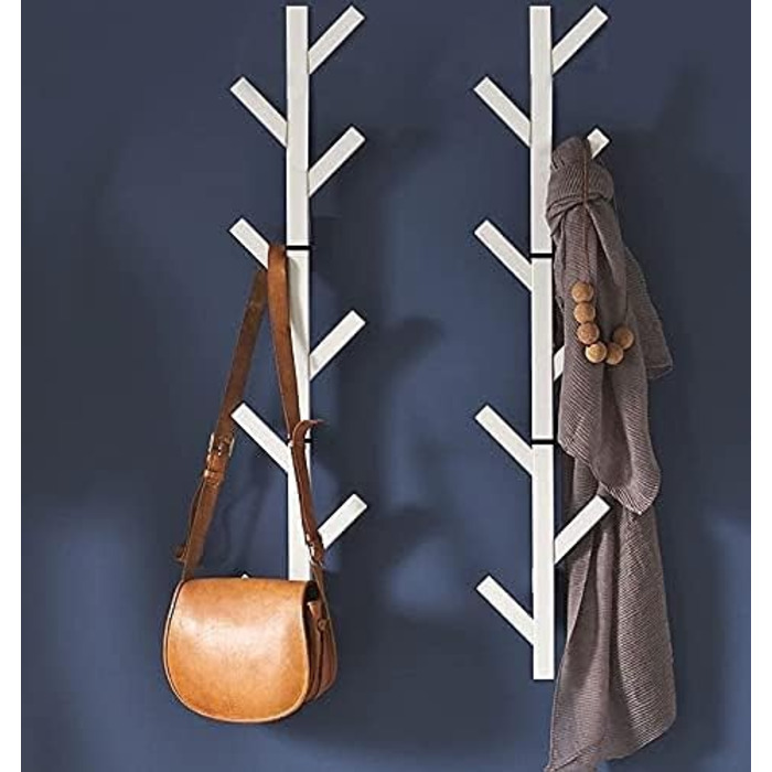 Premium Racks Coat Rack and Hat Shelf – modern design – wall-mounted – stylish – (White/Opulent Garden)