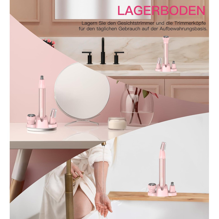 Триммер для видалення волосся з носа, вух та брів 3-в-1, водонепроникний, USB, з чохлом