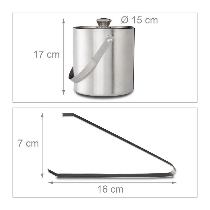 Relaxdays Ice Container with Ice Tongs for 1.5 L