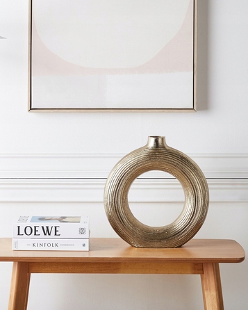 Декоративна ваза COMAL Metal, 40 см, золотиста