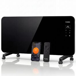 Розумний конвектор FlinQ Smart 2000W, електричний обігрівач (96 x 46 x 13 см), чорний