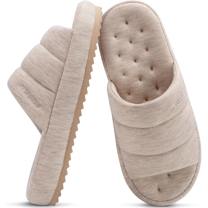 Чоловічі домашні тапочки KuaiLu: стильні, з м'якою устілкою з піною Memory Foam, для дому та вулиці (Бежевий, 49 EU)