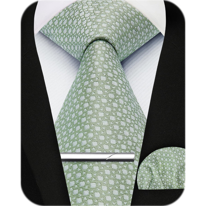 Набір краваток та нагрудних хустинок Enlision для чоловіків: краватка, хустинка, краватенушка. Paisley, в клітинку. Для весілля та ділових зустрічей.