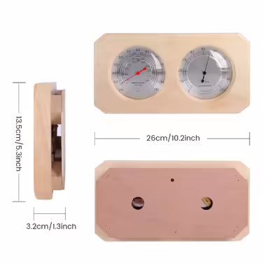 MIFXIN Sauna Thermometer Holz Sauna Hygrothermograph 2-in-1 Double Dial Indoor Humidity and Temperature Measurement Hygrometer for Sauna Room Equipment Accessories