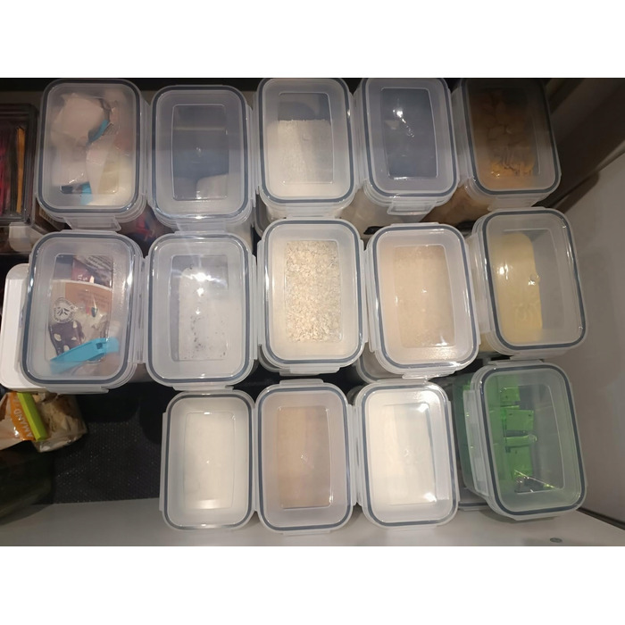 Набір герметичних пластикових контейнерів для продуктів, 16 шт.