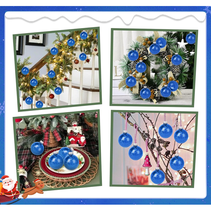 Скляні кулі Hengsong на Різдво: 24 шт., чорні та золоті, 6 см. Декоративні прикраси для ялинки