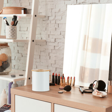 Relaxdays Cosmetic Containers 2 l with Bamboo Lid