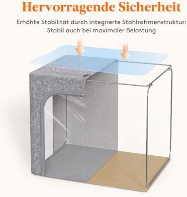 Коробки для зберігання одягу Lifewit 40L, 3 шт., сірий, з кришкою, металевий каркас, з ручками та вікном