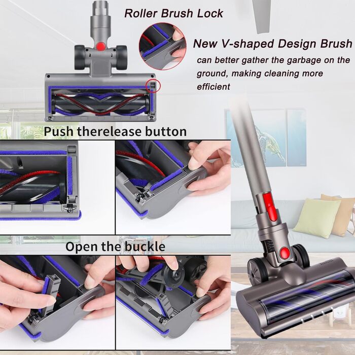 Електрична насадка для миття підлоги Dyson V11, V10, V8, V7, V15 - з баком та 6 змінними серветками (щітка)