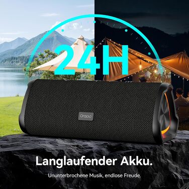 Портативна Bluetooth-колонка Oraolo, бездротова музична система, чорна