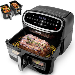 Аерофритюрниця Duronic AF34 BK, XXL, 10 л, з 2 камерами для приготування картоплі фрі та страв без олії