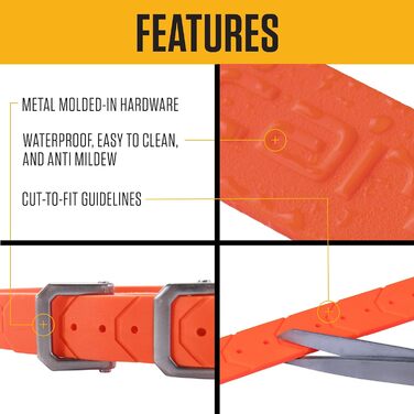 Нашийник для собак Carhartt, регульований, водонепроникний, Hunter Orange, універсальний розмір