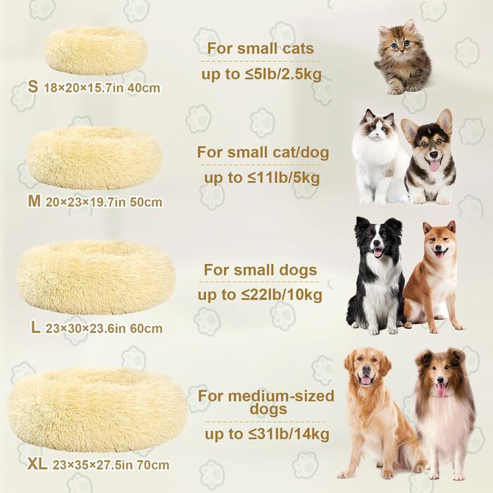 Кругле ліжко для собак та котів - м'яке, миється, не слизьке, 50 см, ідеально для маленьких тварин, рожеве (50x50x20 см)