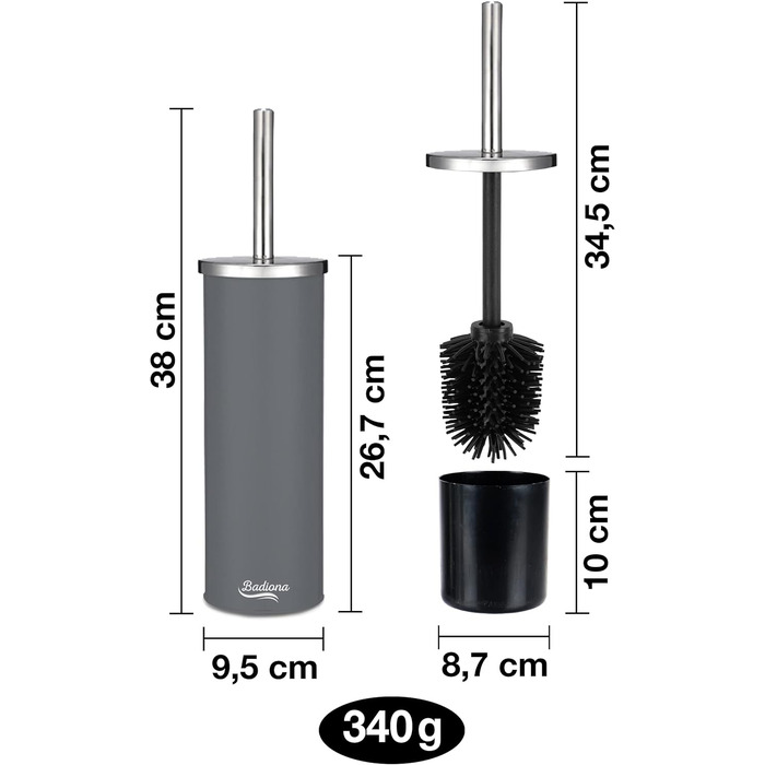 Силіконова щітка для унітазу з нержавіючої сталі | Набір для чищення унітазу | Чорна щітка для унітазу | Аксесуари для ванної кімнати