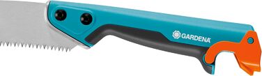 Садова пила Gardena combisystem 300 PP, вигнута, для обрізки гілок, довжина полотна 315 мм, з гачком для прибирання, хромована, протиковзний упор, двостороннє заточення