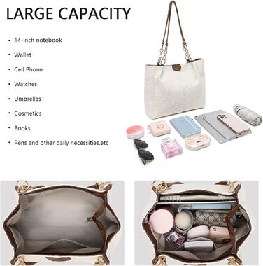 Сумка жіноча Unisoul Shopper - елегантна сумка через плече з екошкіри для офісу та подорожей, чорна