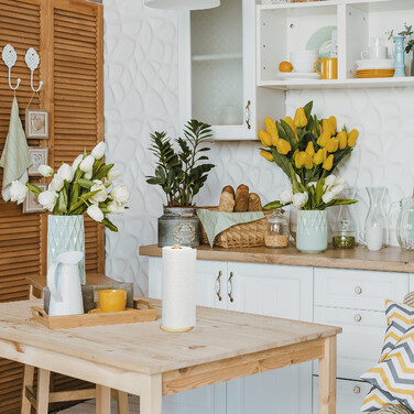 Relaxdays Bamboo Kitchen Roll Holder