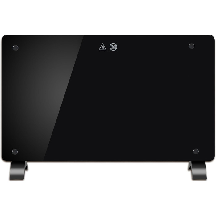 Конвектор-нагрівач DONYER POWER 2000W, ультратонкий, настінний/підлоговий, скляна панель (1.5kW, чорний)