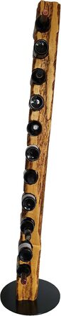 Wood & Wishes – Rustic Wine Rack, Wine Shelf, Wine Holder made of solid wood; handcrafted for 11 bottles of wine; height 158 cm Ø 34 cm; driftwood look; country house style; decorative unique piece