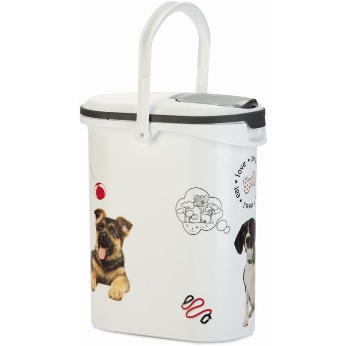 Контейнер для корму для собак Curver Love Pets 10 л – Герметичний, білий, для сухого корму (до 4 кг)