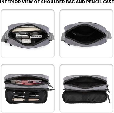 KONO Набір шкільних рюкзаків 3-в-1: рюкзак, сумка через плече, пенал. Для ноутбука 15.6