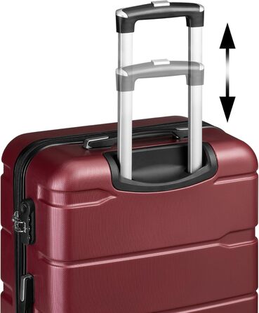 Набір валіз Zelsius 4 шт. з ABS, з кодовим замком, 4 колеса, внутрішній роздільник | Набір валіз 4 шт., Trolley, велика валіза, Luggage Set, ручна валіза (Червоний, 4-частинний)