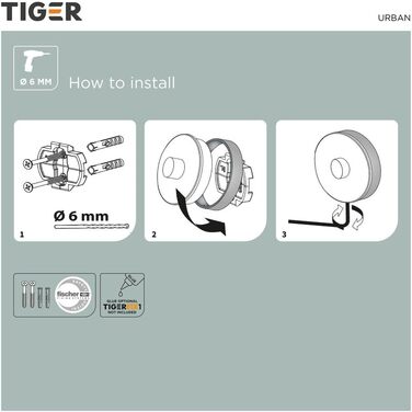 Тримач для туалетного паперу Tiger Urban поворотний, чорний, з декорувальними кільцями, 14x10 см