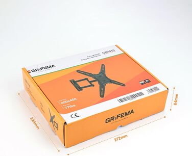 Настінне кріплення для телевізора GRIFEMA GB1010 поворотне, 26-65 дюймів, до 35 кг, VESA 400x400 мм
