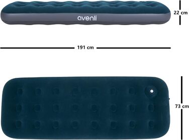 Надувна матрац-ліжко AVENLI для кемпінгу та дому (191x73x22 см) з вбудованим насосом, для 1 особи